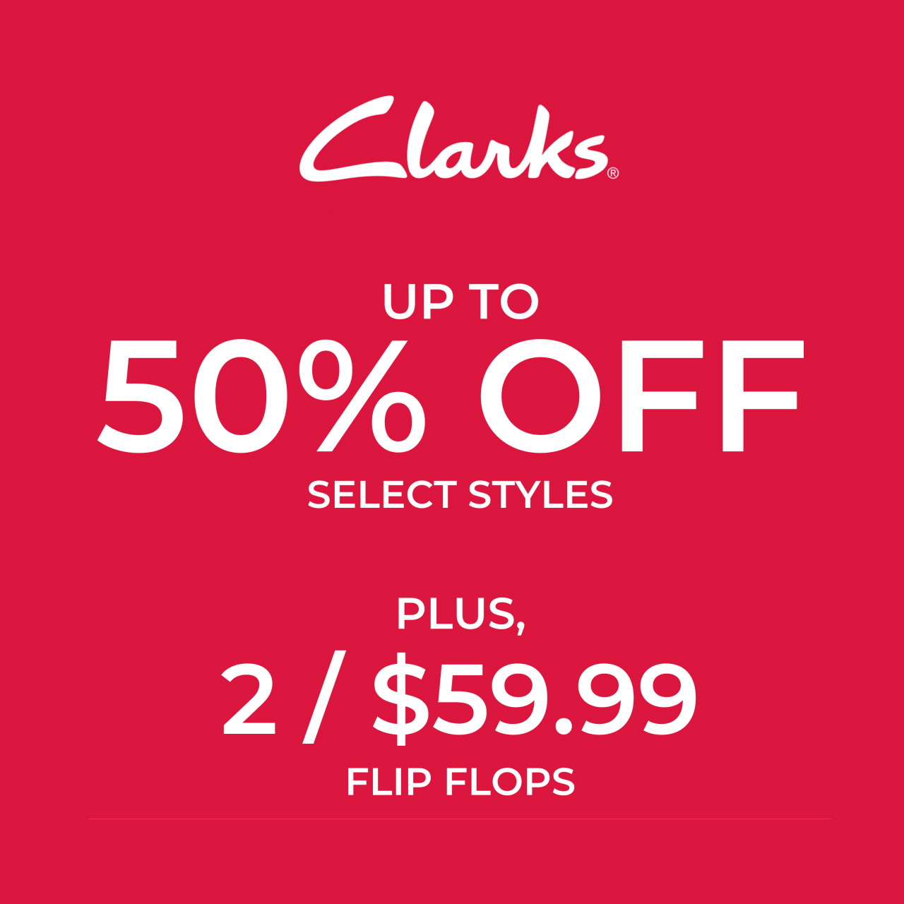 Venta de fin de temporada. Hasta 50% de descuento en estilos seleccionados